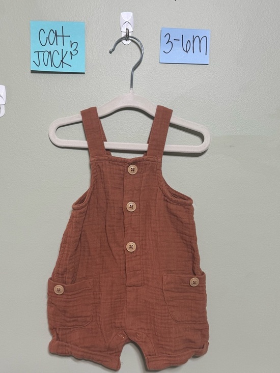Cat & Jack Other - NWOT Cat & Jack Rust Brown Cotton Gauze Infant Overalls Romper, 3-6 Months